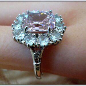 Kunzite stunning ring, 18k gold over Sterling Silver Jewelry for Women